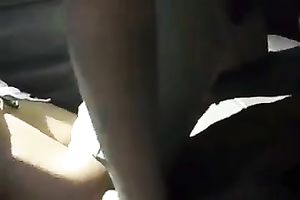 Kinky and naughty girlfriend masturbating with marital-device in my car