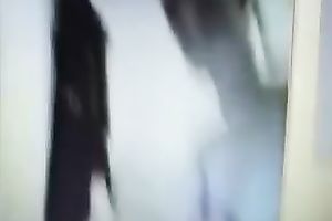 Palatable dark brown legal age teenager fingers her bald cunny for me