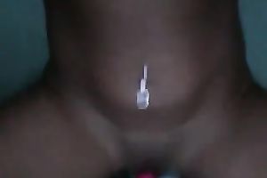 Sexy and sassy bronze skin sweetie sucks and pokes herself with a toy