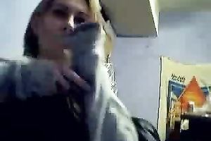 A bit of cute and recent Russian legal age teenager flashing her boobies for me