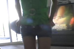 Cute uncomplaining beauty eagerly blows large chunky shlong on web camera