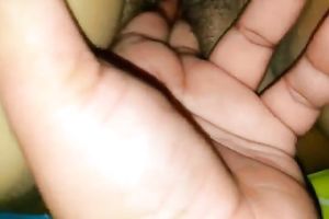 My excited hubby likes to fingerfuck my own wet fur pie just a bit