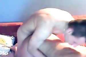 Sweet light haired nerdy web camera beauty sucked her fortunate man's shlong