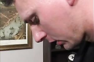 Horny and older SSBBW police wife sucks dong on the ottoman