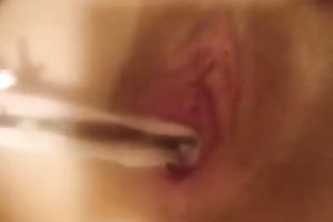 Fucking my pleasing aperture with my much loved sex toy