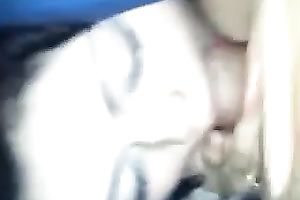 Dark haired beauty with red lips was blowing my buddy's powerful charming shlong