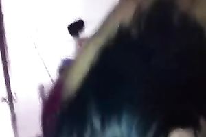 Dark haired beauty with red lips was blowing my buddy's powerful charming shlong