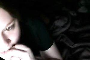 My golden-haired eighteen yo gf flirts with me on cam and plays with vibrator