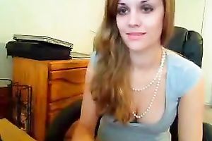 Light haired svelte nympho with cute legs was tickling her moist fur pie