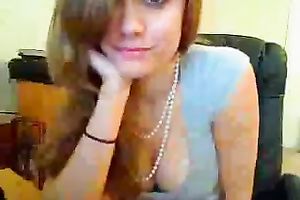 Light haired svelte nympho with cute legs was tickling her moist fur pie