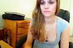 Light haired svelte nympho with cute legs was tickling her moist fur pie