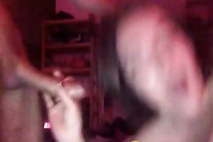 Raven haired astonishing cam hottie was playing with her man's jock