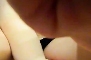 Sassy brunette hair MILF stuff her palatable bald love tunnel with dark pants