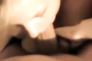 Blond haired svelte cute horny white wife was blowing my buddy before hard fuck