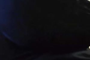 Hot hottie with admirable ass wearing hawt pants sits on her bf's lap