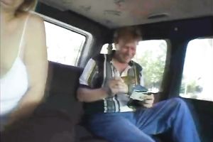 Chunky older slutwife shows off her massive rack in bangbus