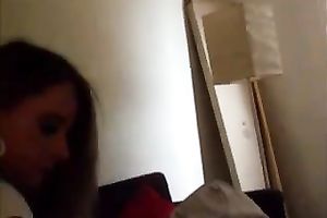 Cute girlfriend grabs my weenie and gives me quick tugjob