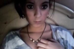 Hot legal age teenager brunette hair doxy on livecam flashing her diminutive bawdy cleft