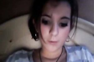 Hot legal age teenager brunette hair doxy on livecam flashing her diminutive bawdy cleft