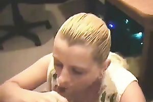 My overweight wang barely fits in the throat of my golden-haired white wife