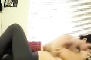 Svelte gal with pale boobs sucked my buddy and enjoyed wild missionary