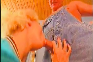 Rare retro porn movie scene of redneck women engulfing and riding cocks