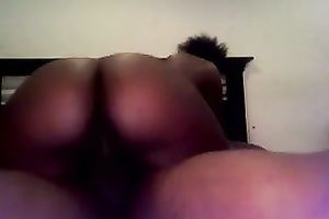 Appetizing and thick dark arse of my playgirl romping on my shaft