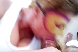 My lewd wife in mask gives me actually astounding oral sex
