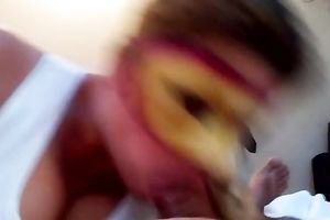 My lewd wife in mask gives me actually astounding oral sex