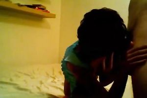 Nasty brunette hair livecam hoe in colorful nylons gives oral-stimulation