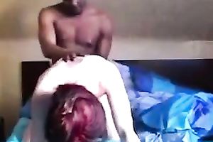 Pallid dyed haired MILFie was riding my dark ally in cowgirl pose