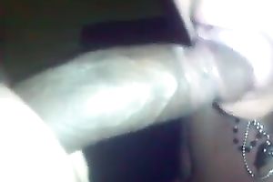 Chick with flushing cheeks greedily works on my meaty dark knob