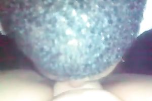 Chick with flushing cheeks greedily works on my meaty dark knob