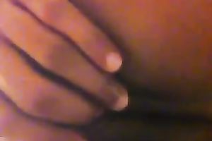 Ebony love button playing with her cit in her bedroom on camera