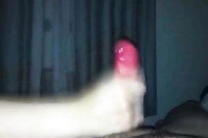 Girlfriend puts a fuck-rubber on my large dick in advance of giving cook jerking