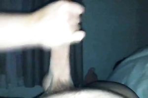 Girlfriend puts a fuck-rubber on my large dick in advance of giving cook jerking