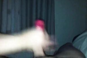 Girlfriend puts a fuck-rubber on my large dick in advance of giving cook jerking