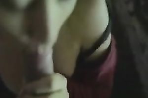 Awesome svelte eye catching brunette hair girl was blowing subrigid large dong