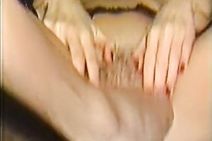 Dirty blond floozy with a fuck me face receives her wet crack worked over