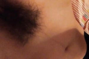 Wonderful lying on the bunk couch playgirl with hot big boobies was rubbing her cunt