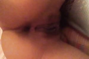 Wonderful lying on the bunk couch playgirl with hot big boobies was rubbing her cunt