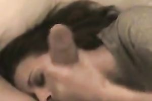 Cute and alluring GF is licking my penis and engulfing my nuts