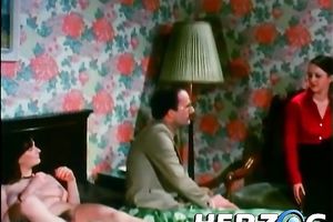 Vintage porn clip of 3 bitches sharing one stud