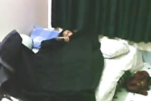 Dude jumps on the couch and hammers his college girlfriend