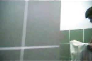 Chubby mature women is taking a public shower