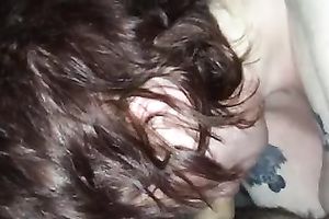 Chubby short-haired milf shows her cock-sucking skills to me