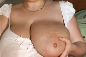 Monster boobed mother I'd like to fuck milking herself in dilettante clip