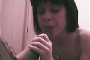 My mesmerizing dark brown lassie blows my biggest corpulent pecker