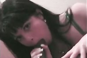 My mesmerizing dark brown lassie blows my biggest corpulent pecker