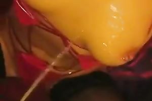 My concupiscent GF rides my swollen jock in reverse cowgirl position